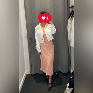 JCrew Gwyneth Slip Dress in Cupro Blend - Coral, Sz 2